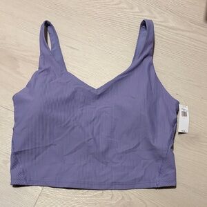 Lavender V-Neck Crop Tank